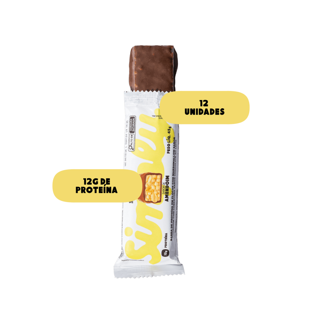 CAIXA 12 UNIDADES - SIMPLY BAR AMENDOIM (12G PROTEÍNA)