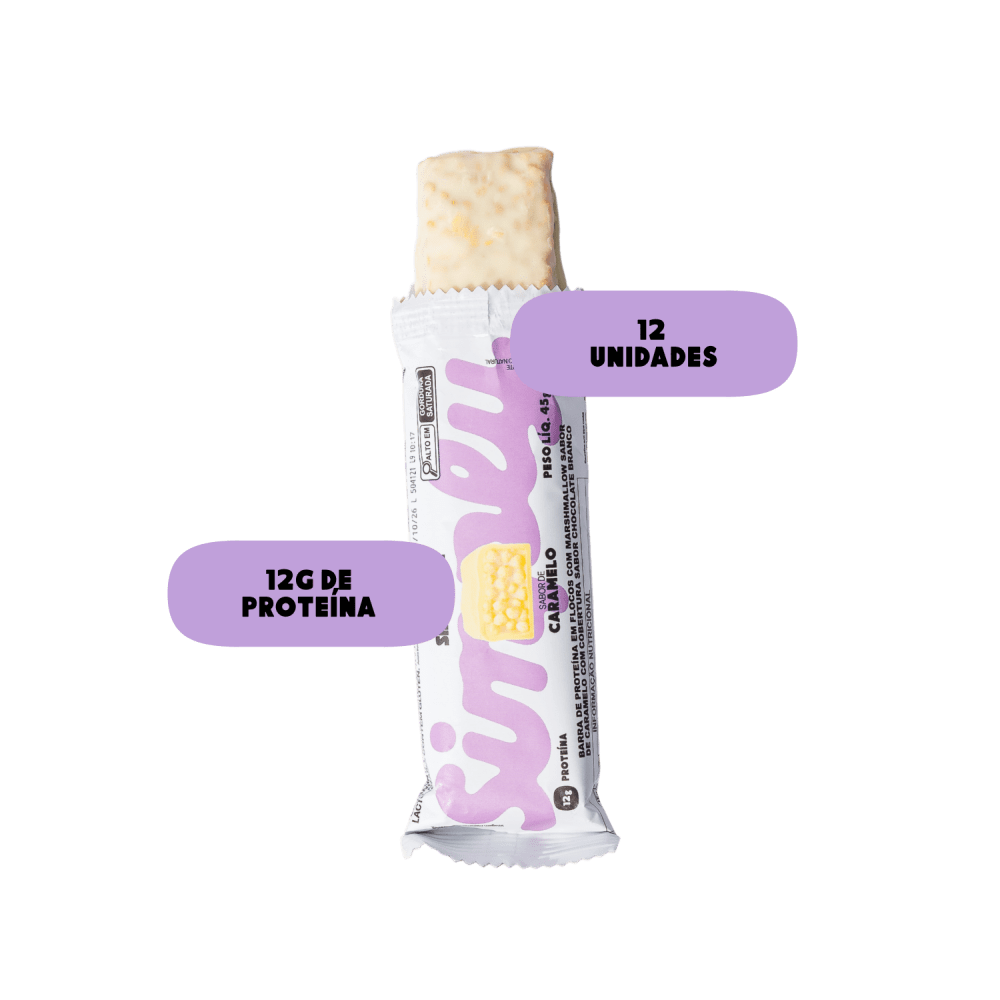 CAIXA 12 UNIDADES - SIMPLY BAR CARAMELO (12G PROTEÍNA)