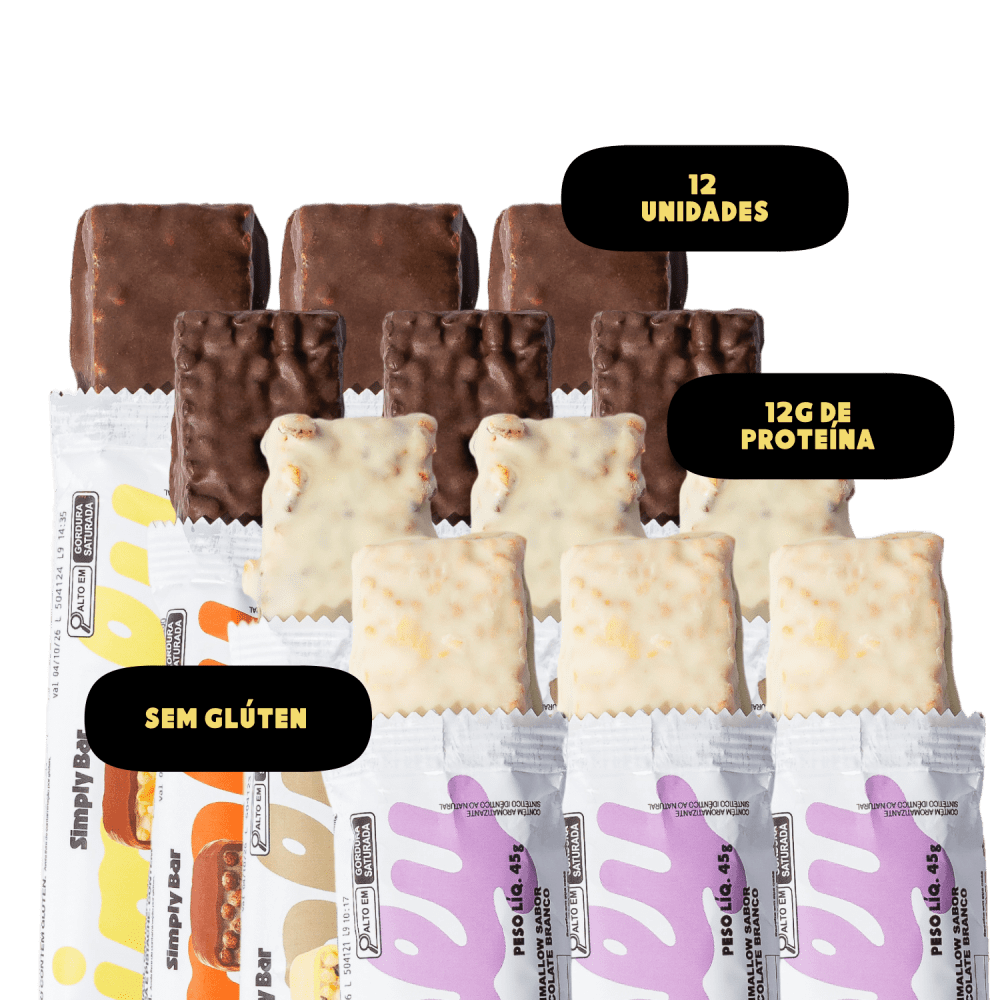 CAIXA MISTA 12 UNIDADES - SIMPLY BAR (12G PROTEÍNA)